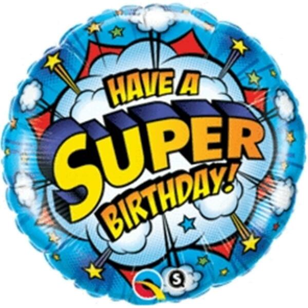 Mayflower Distributing 18 in. Have A Super Birthday-Flat Foil Balloon, 5PK 60105